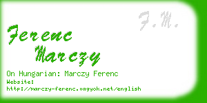 ferenc marczy business card